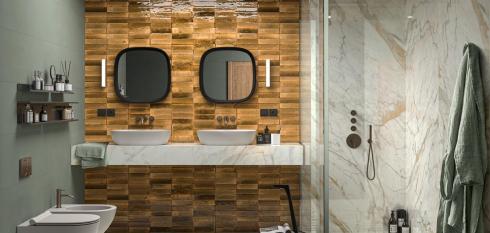salle de bains avec baignoire semi îlot et douche à l'italienne, Lille,  Douai, Lens, Le Touquet